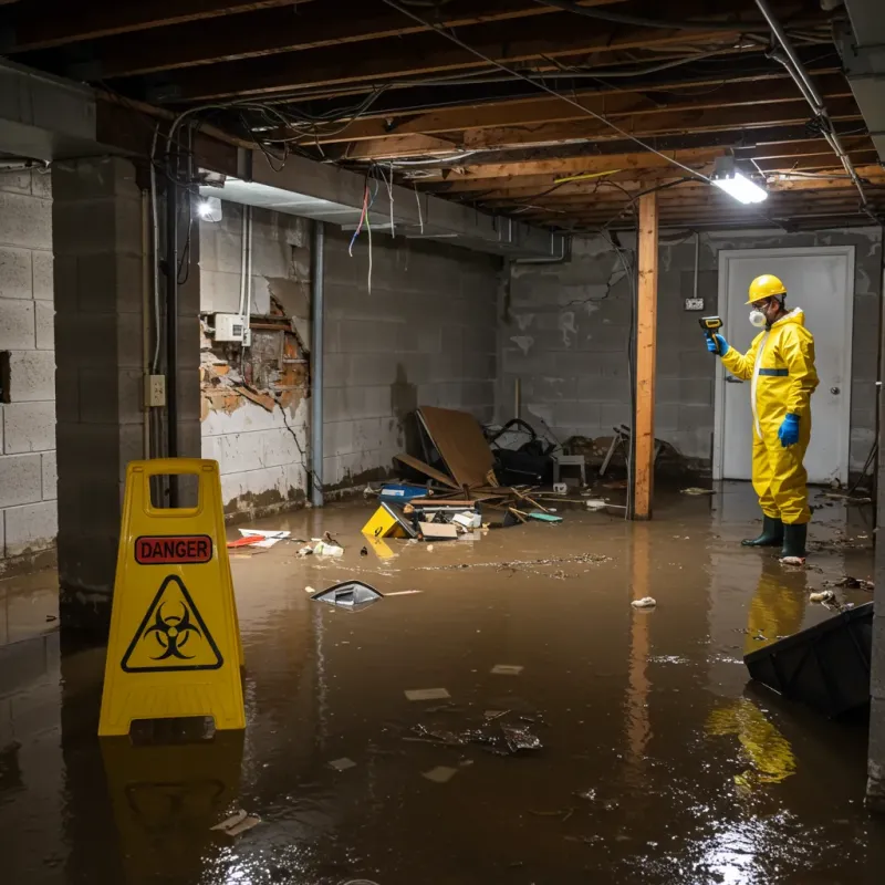 Flooded Basement Electrical Hazard in West Monroe, MI Property