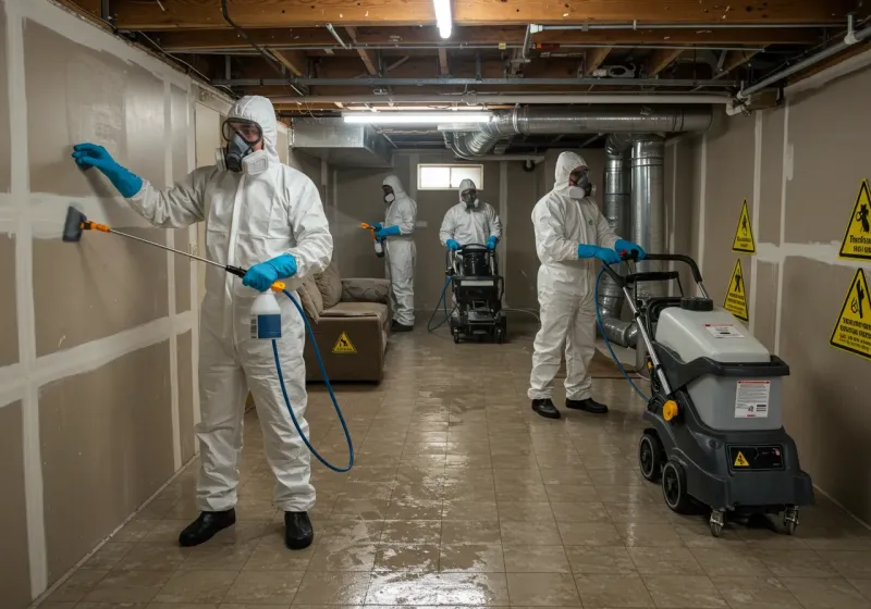 Basement Moisture Removal and Structural Drying process in West Monroe, MI